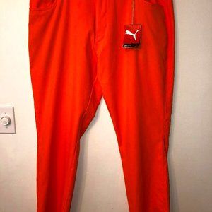 NWT Men's Puma Golf Pants Orange Tangerine